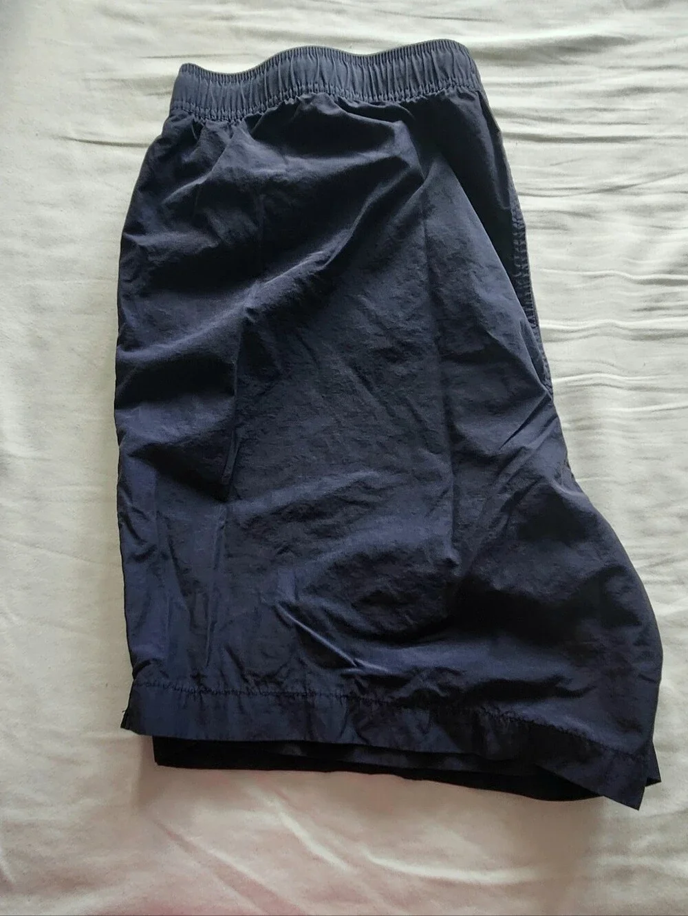 Men's Lightweight Elastic Waist Drawstring Shorts - Navy LARGE